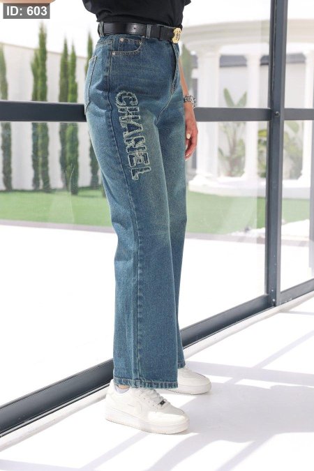 بنطلون CHANEL جينز + قشاط